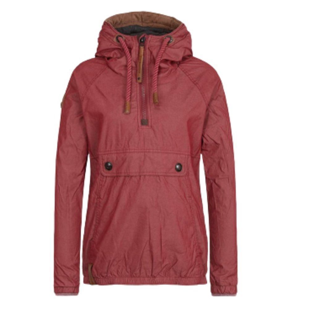 NAKETANO Half Zip Hooded Jacket Bordo Size Womens Small